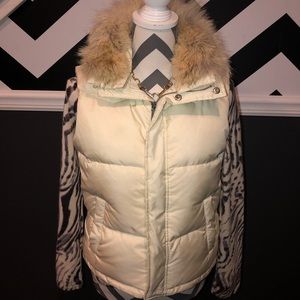 Ralph Lauren Down Puffer Vest Real Fur Collar- S